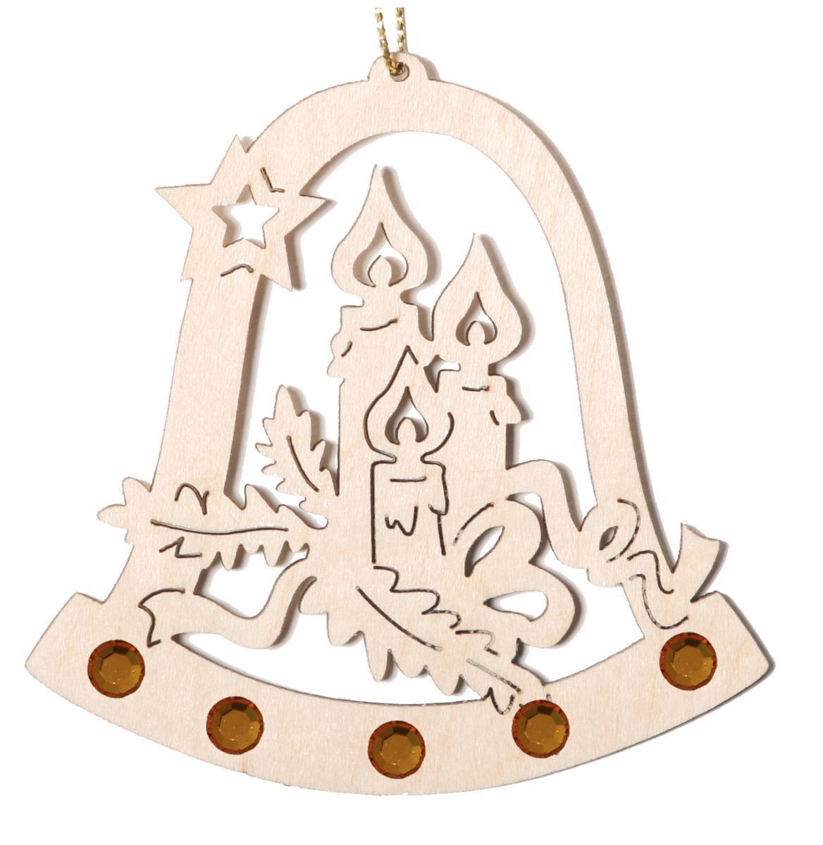 Campana con candele con cristalli