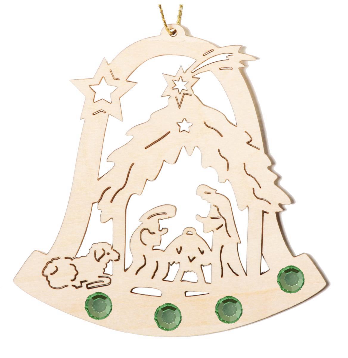 Campana con la Sacra Famiglia con cristalli Swarovski