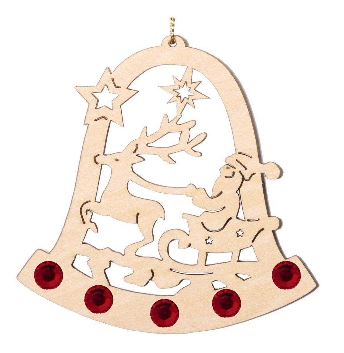 Campana con Babbo Natale e Swarovski