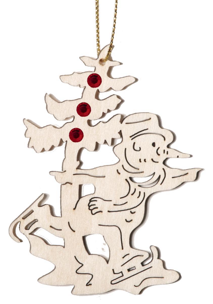 Babbo Natale con dei pattini di ghiaccio con cristallo Swarovski