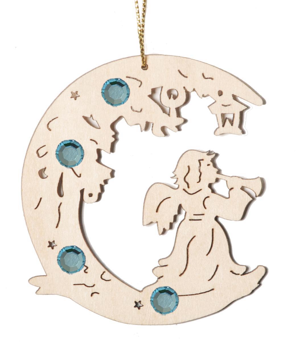 Luna con angelo con cristalli Swarovski