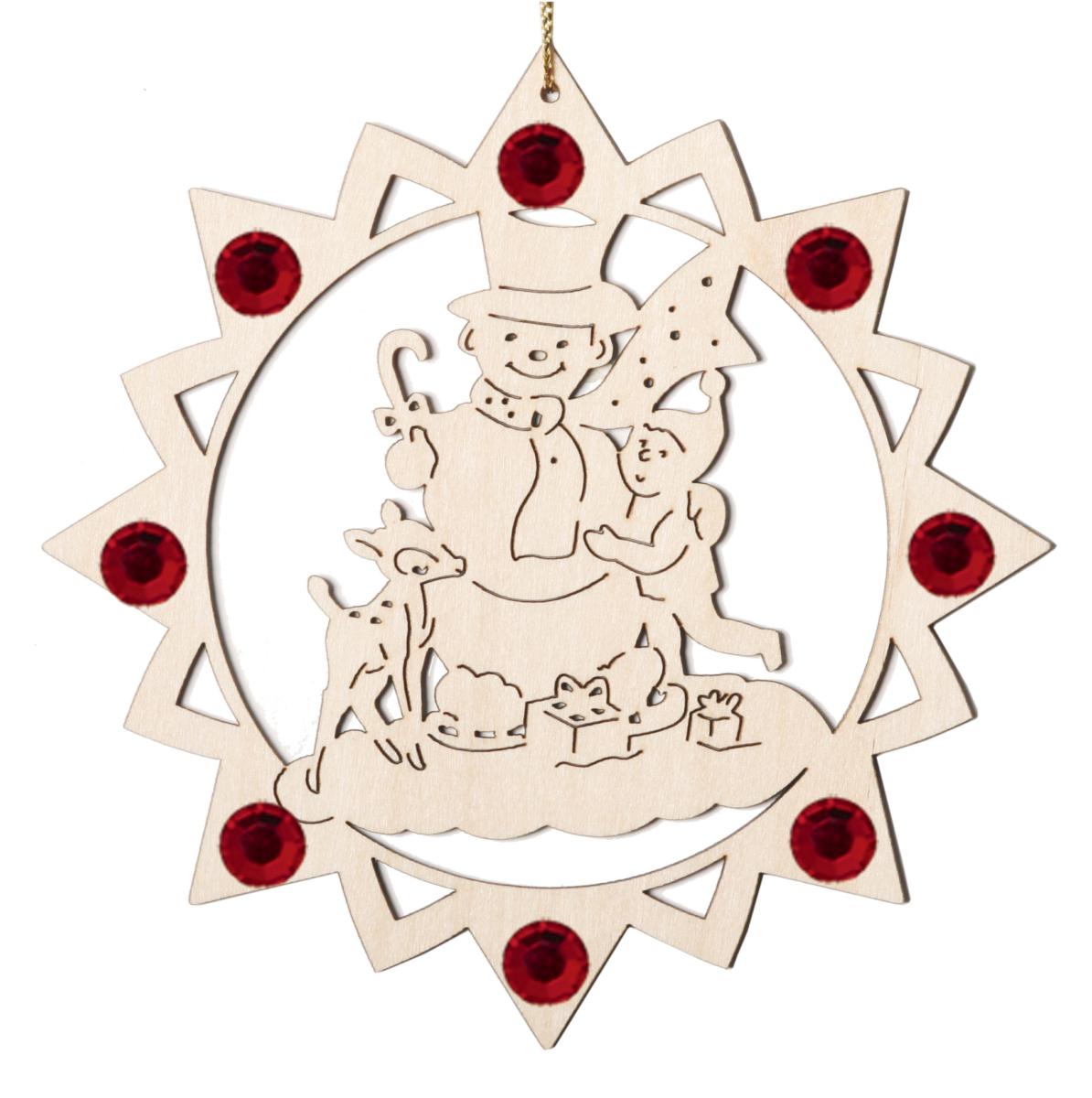 Pupazzo di neve con bambino e cristalli Swarovski