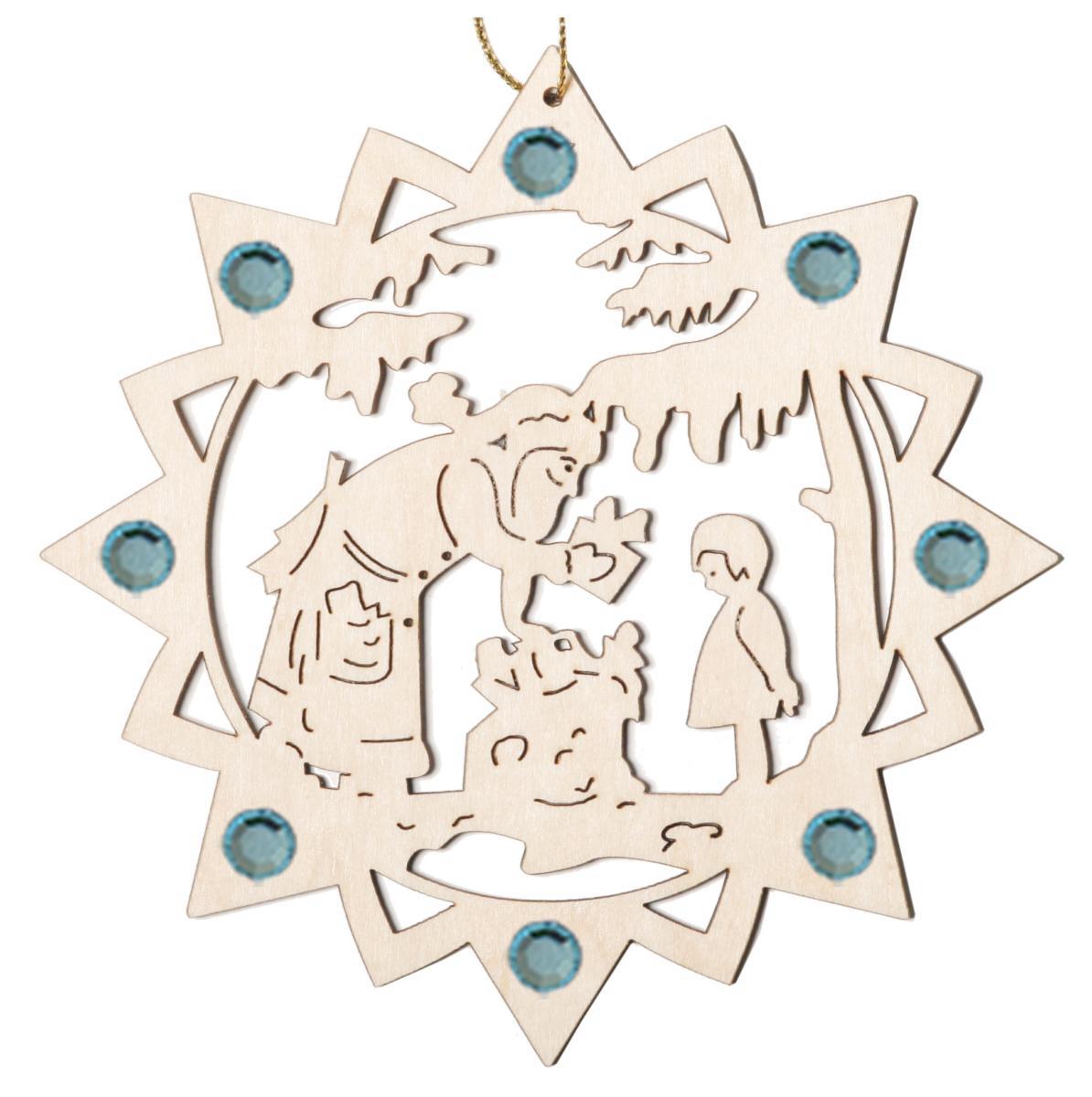 Babbo Natale con regali con cristalli Swarovski