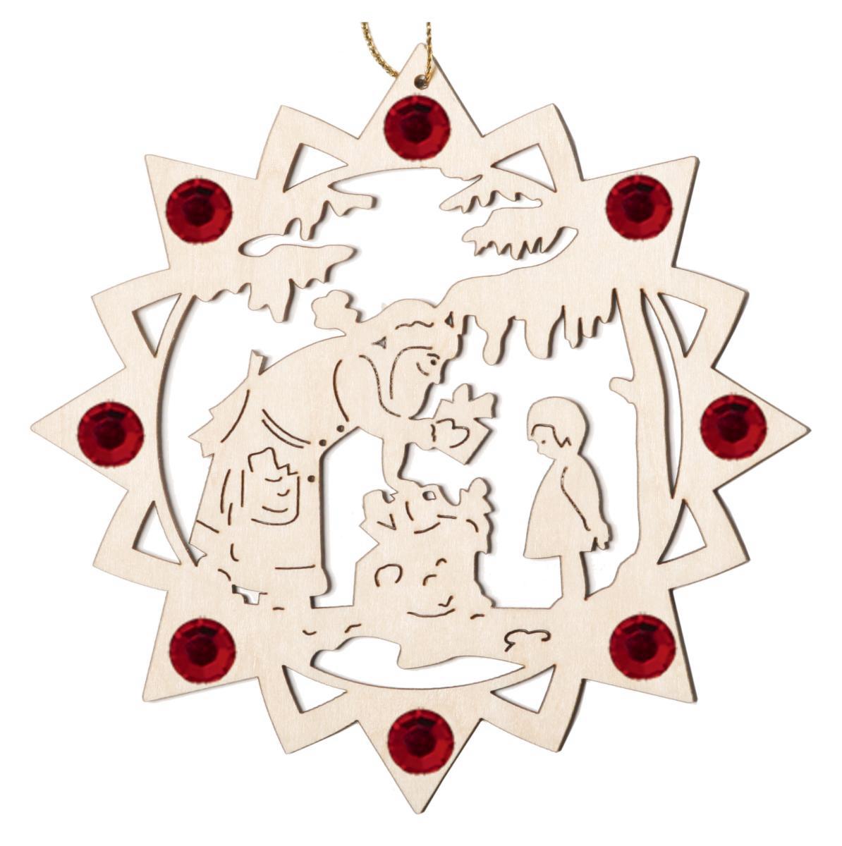 Babbo Natale con regali e cristalli Swarovski