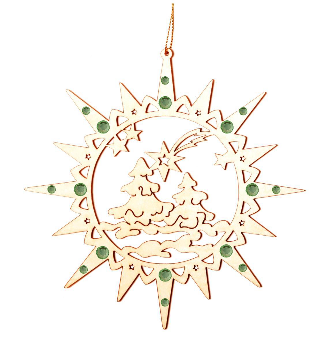 Stella con ambiente natalizio e cristalli Swarovski