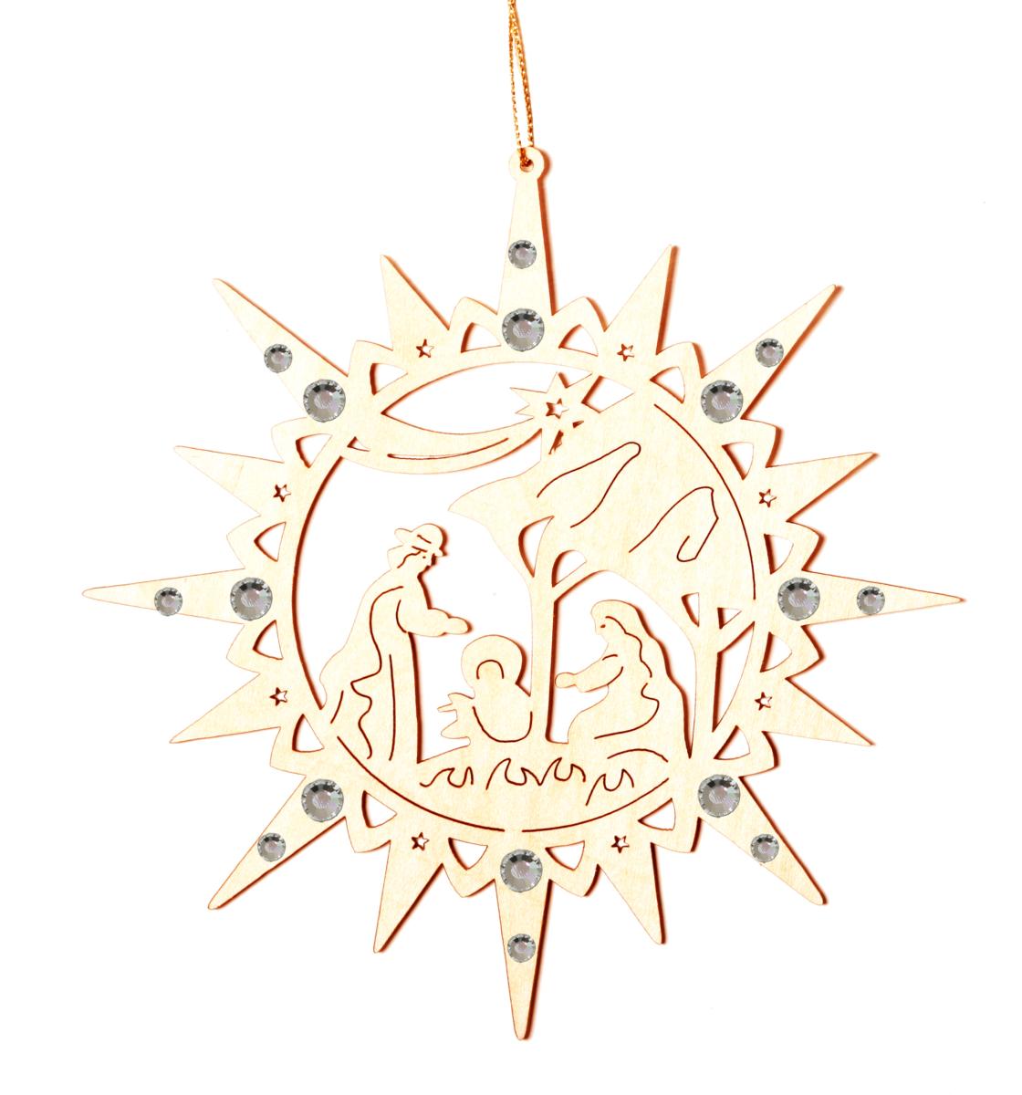 Stella con Sacra Famiglia con cristalli Swarovski