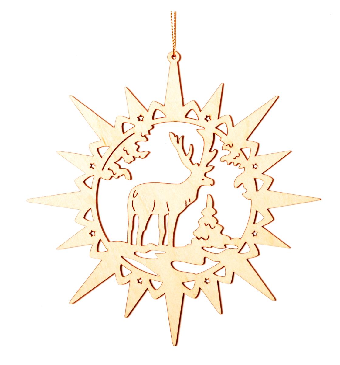 Stella con alce - ornamenti per l'albero di Natale