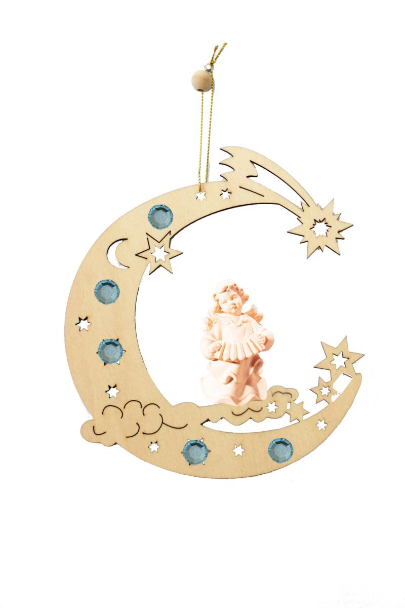 Mezza lunetta con angelo di legno - 15.0 cm