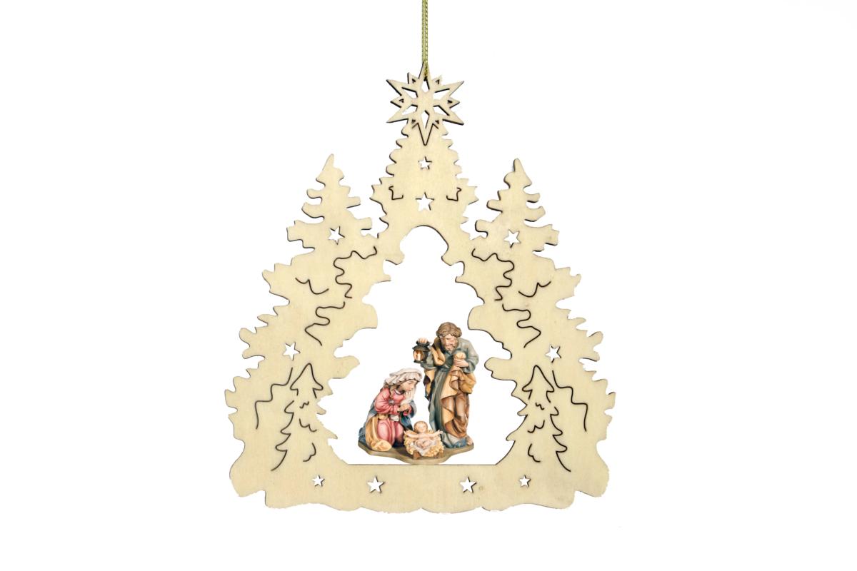 Appendiabiti natalizio con presepe in legno - 15.0 cm