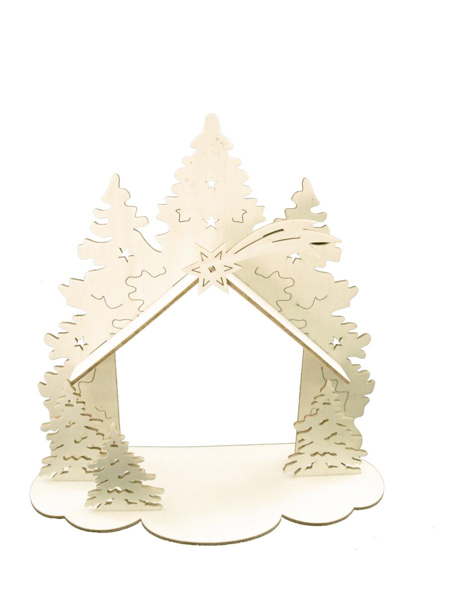 Natività da appendere in legno - 24.0 cm
