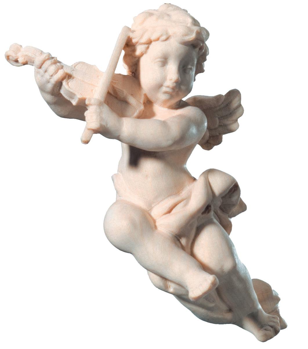 Angelo volante con violino in legno - 12.0 cm