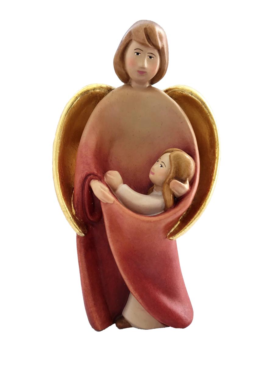 Angelo Custode con Bimba in legno - 18.0 cm