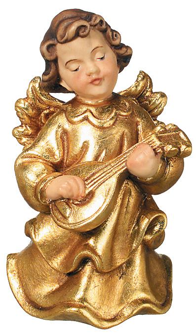 Angelo musicista con mandolino legno - 5.0 cm