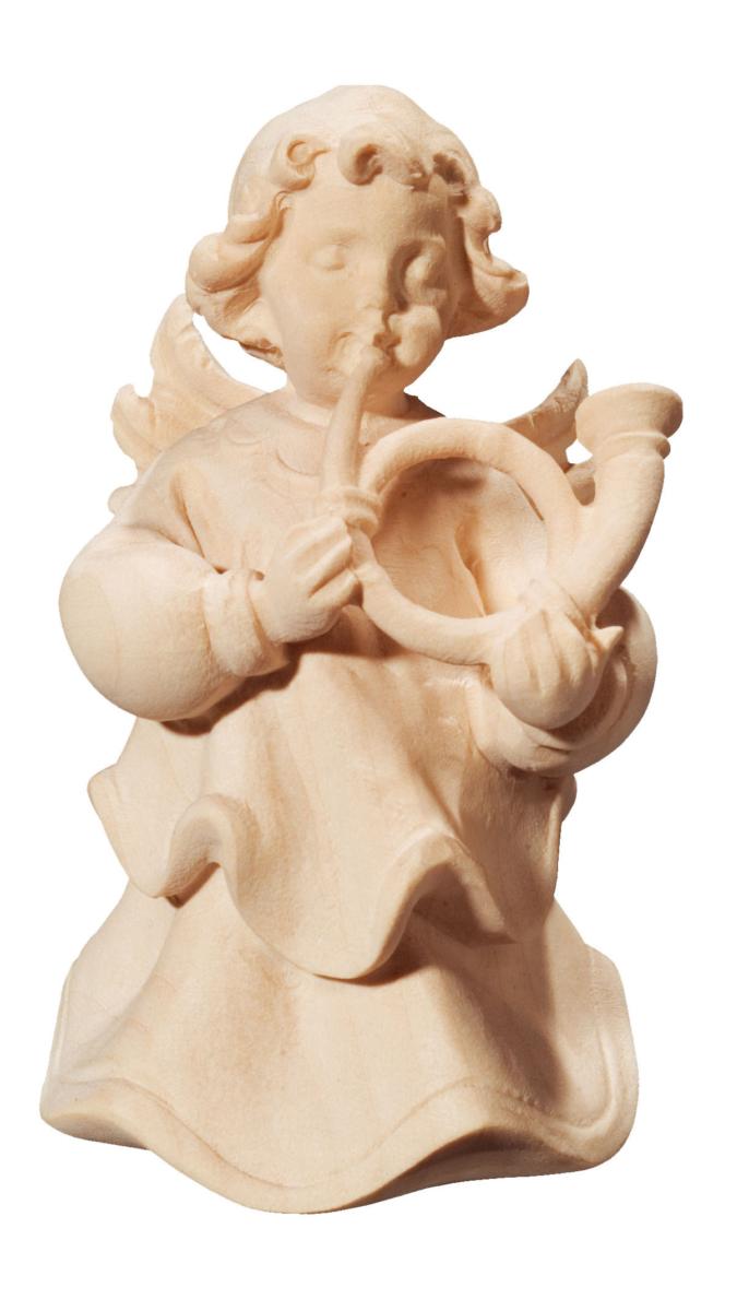Angelo musicista con corno in legno - 12.0 cm