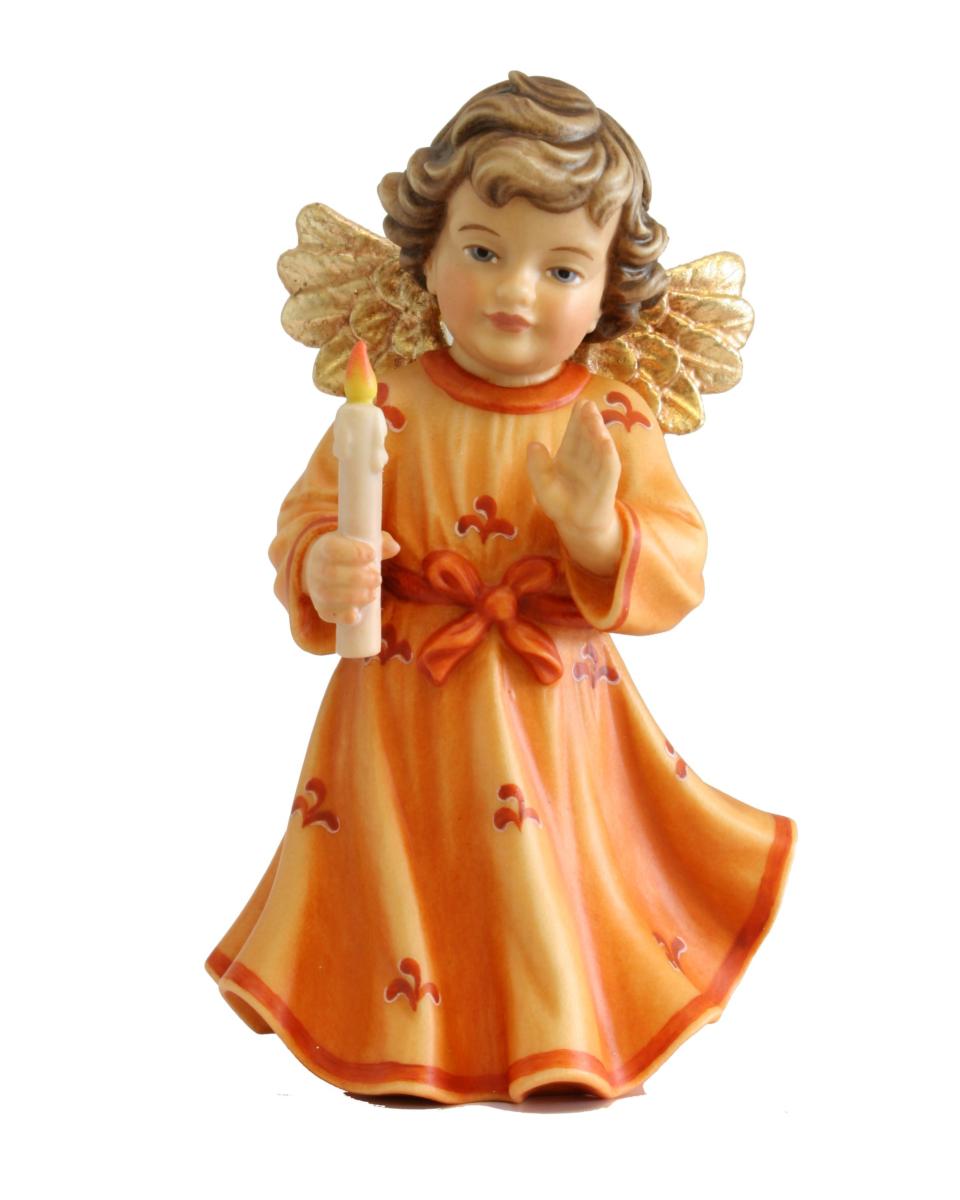 Angelo con candela in legno - 5.0 cm