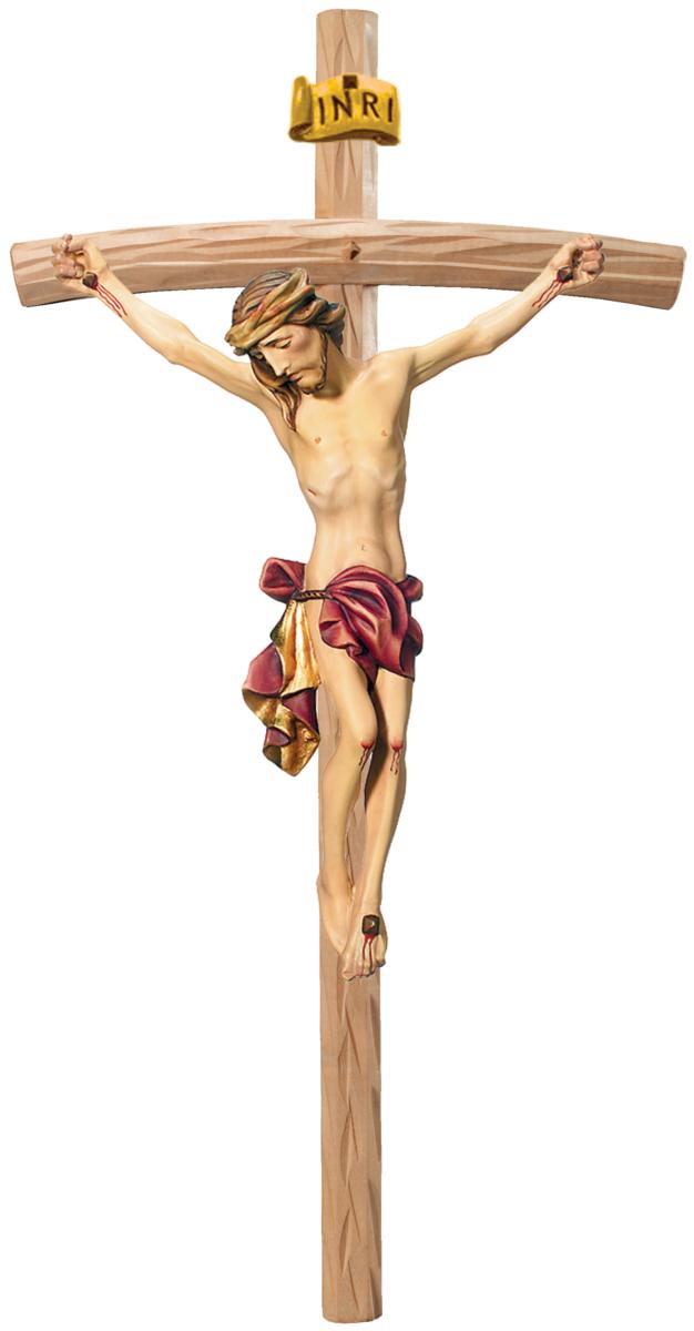 Corpo di Cristo su croce curva chiara - 70.0 cm