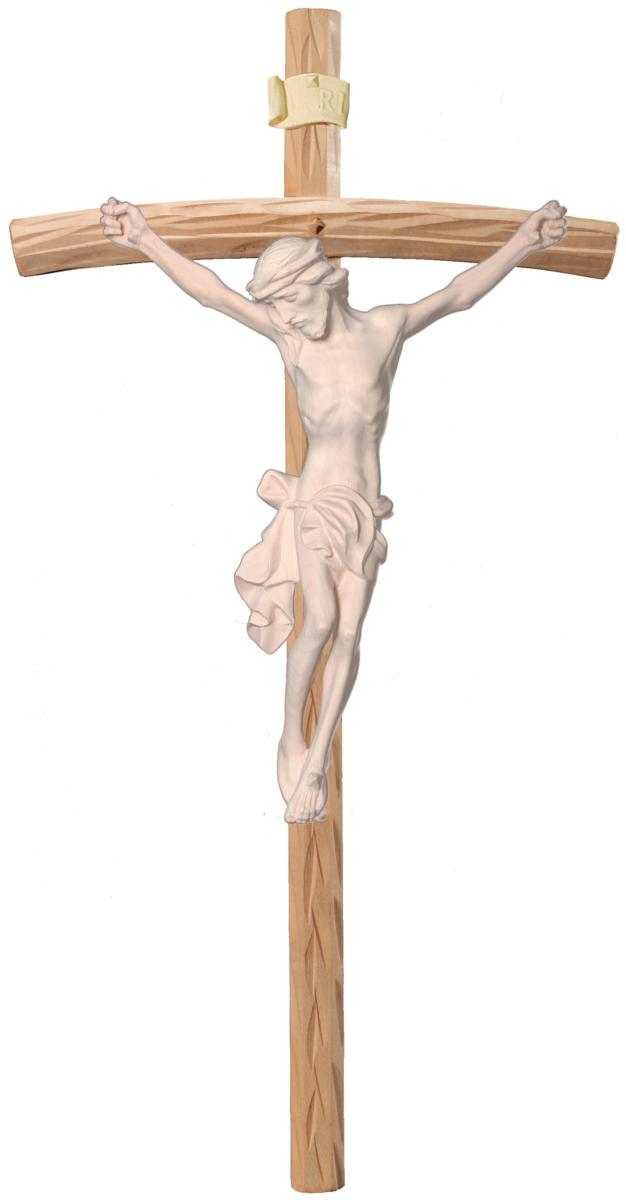 Corpo di Cristo su croce curva chiara - 20.0 cm