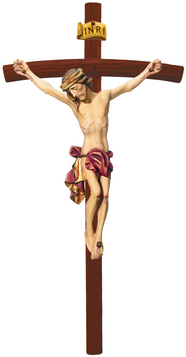 Corpo di Cristo su Croce curva scura - 160.0 cm