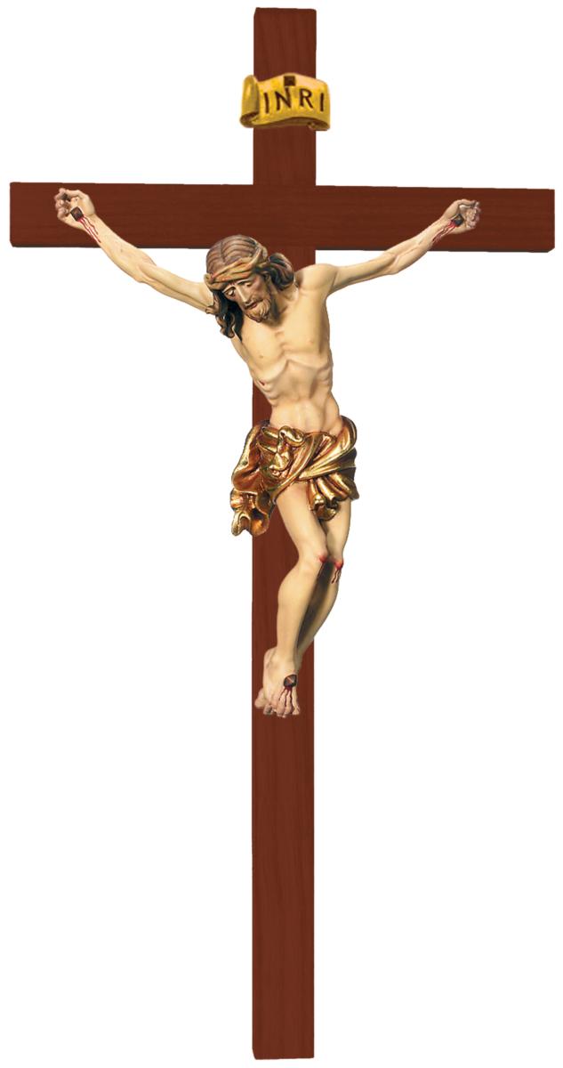 Corpo di Cristo su croce dritta di legno - 27.0 cm