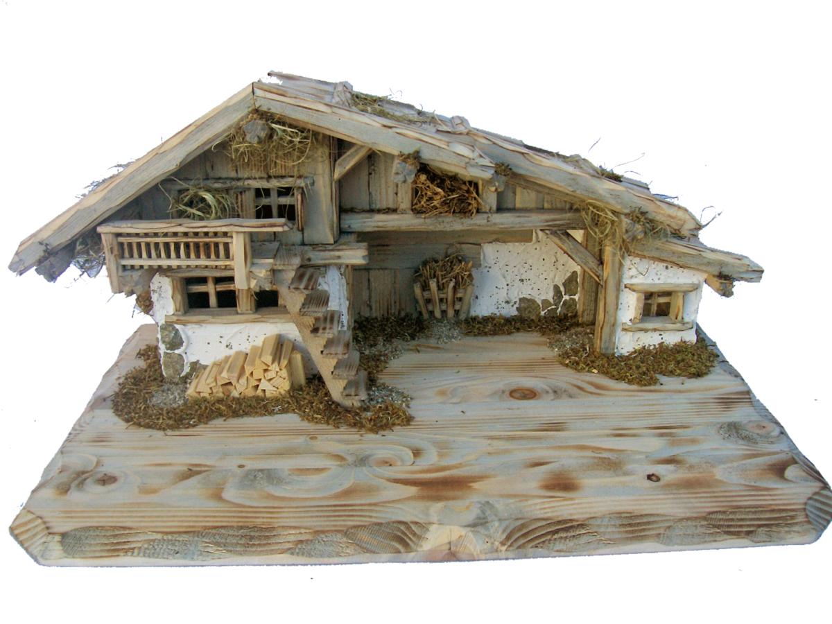 Capanna rustica in legno "Fermeda" per presepi - 9.0 cm