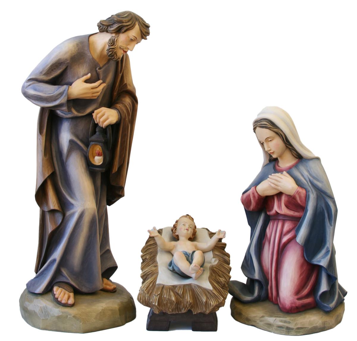 Natività in vetroresina, Giuseppe, Maria, Bambino - 100.0 cm