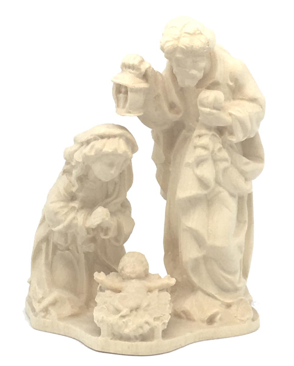 Presepe in blocco con Sacra Famiglia in legno - 5.0 cm