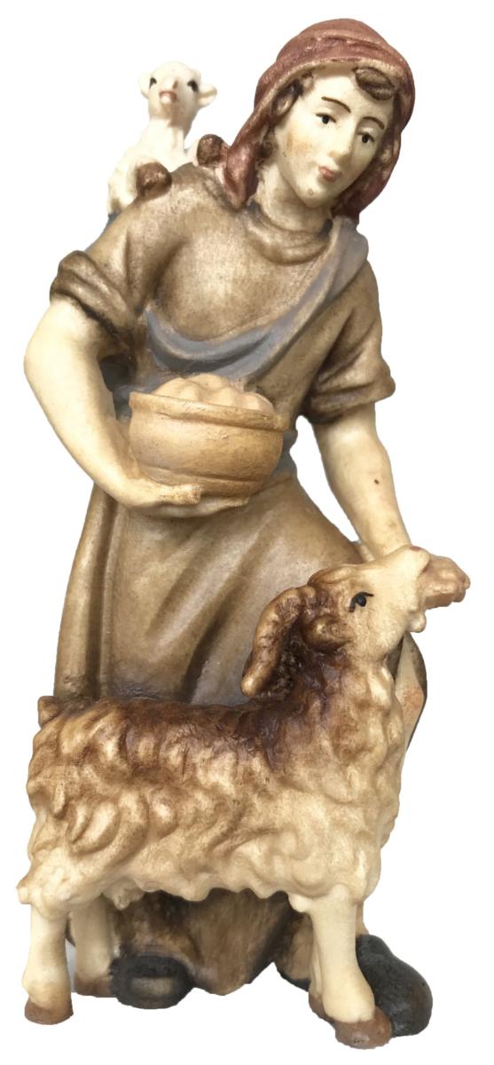 Pastore con capra e capretta in spalla - 56.0 cm