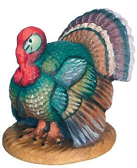 Tacchino in legno da presepe - 12.0 cm