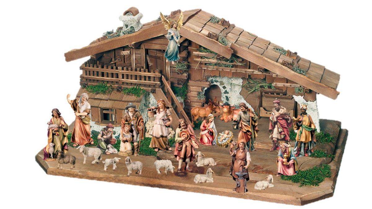 Presepe Completo con 26 Figure e Capanna - 12.0 cm