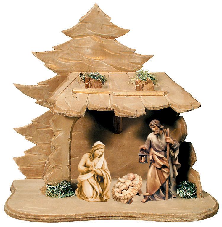 Sacra Famiglia con Capanna - 12.0 cm