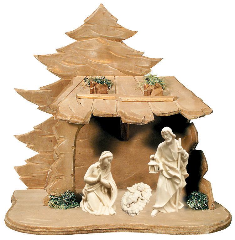 Sacra Famiglia con Capanna - 9.0 cm