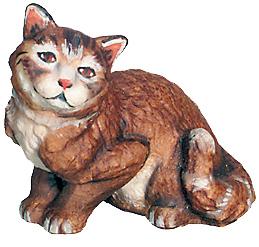 Gattino seduto in legno - 14.0 cm