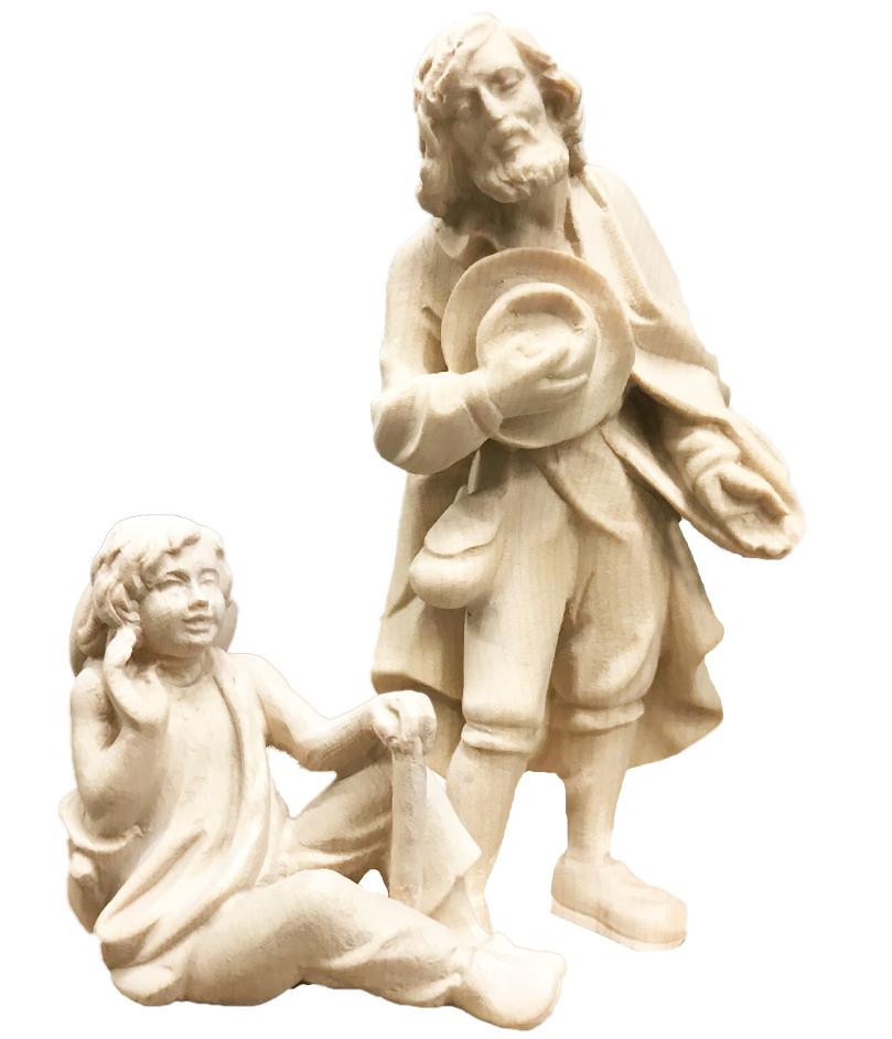 Pastore con ragazzo in legno - 14.0 cm