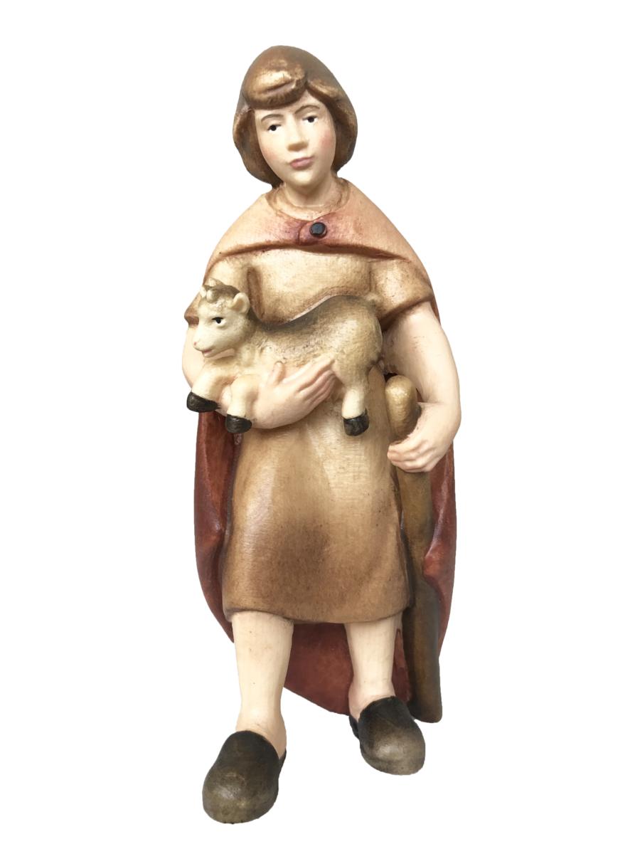 Figurina pastore con capra per presepe in legno - 16.0 cm
