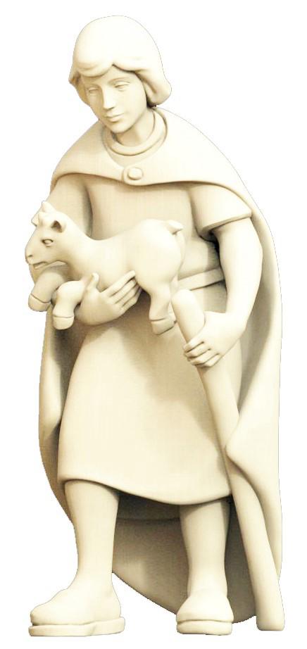 Figurina pastore con capra per presepe in legno - 12.0 cm