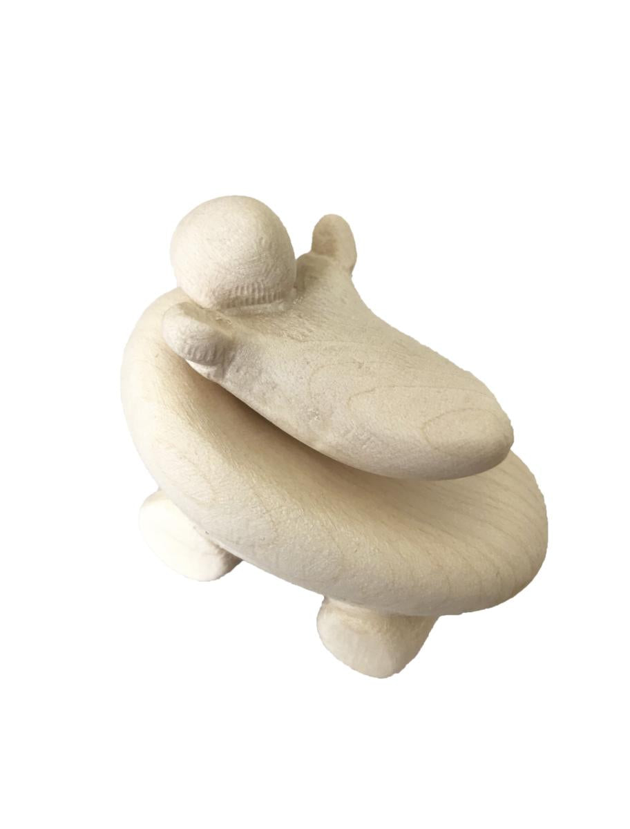 Bambinello con Culla in legno - 14.0 cm