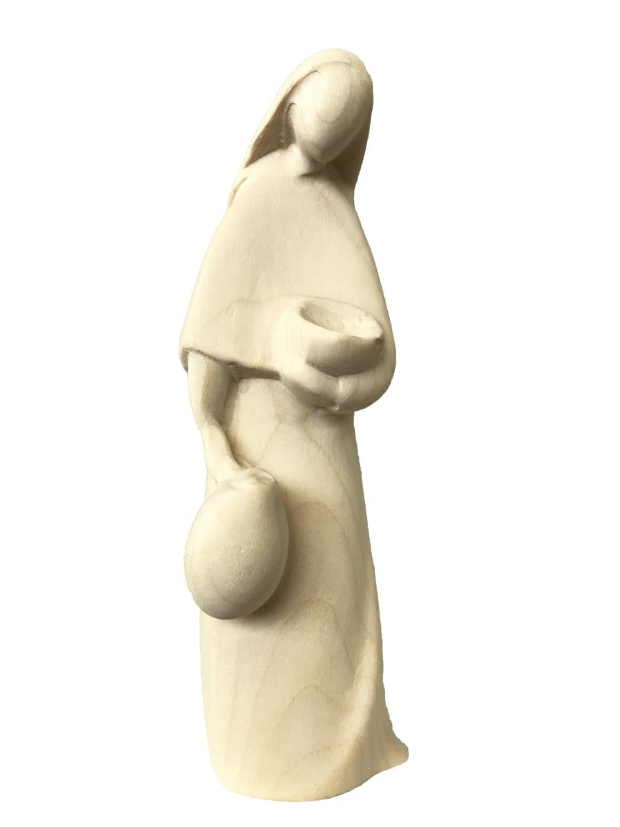 Pastorella con anfora in legno - 10.0 cm