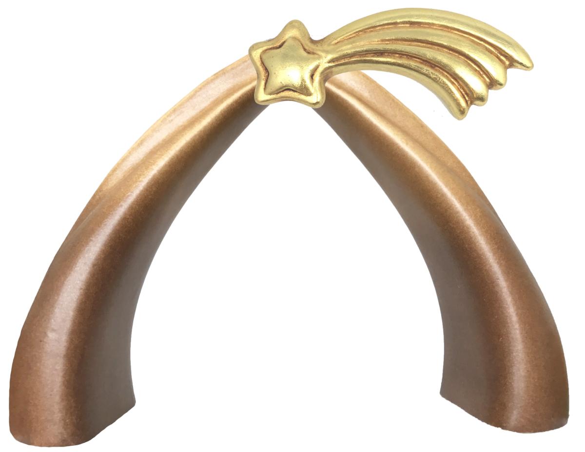 Capanna con stella in legno - 12.0 cm