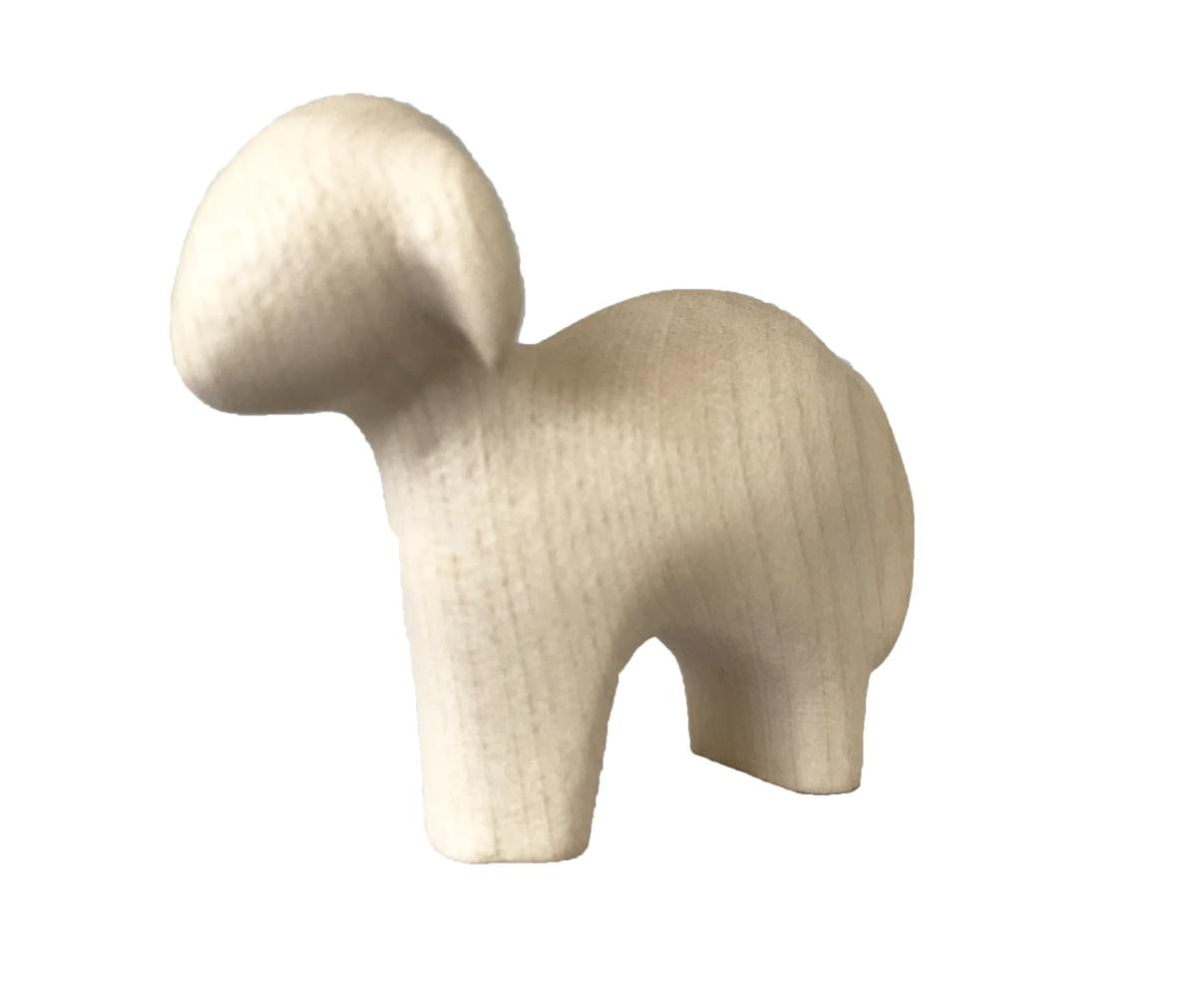 Pecora in piedi di legno per presepe - 8.0 cm