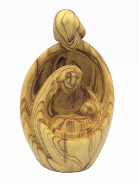 Sacra Famiglia abbraccio in legno - 7.0 cm