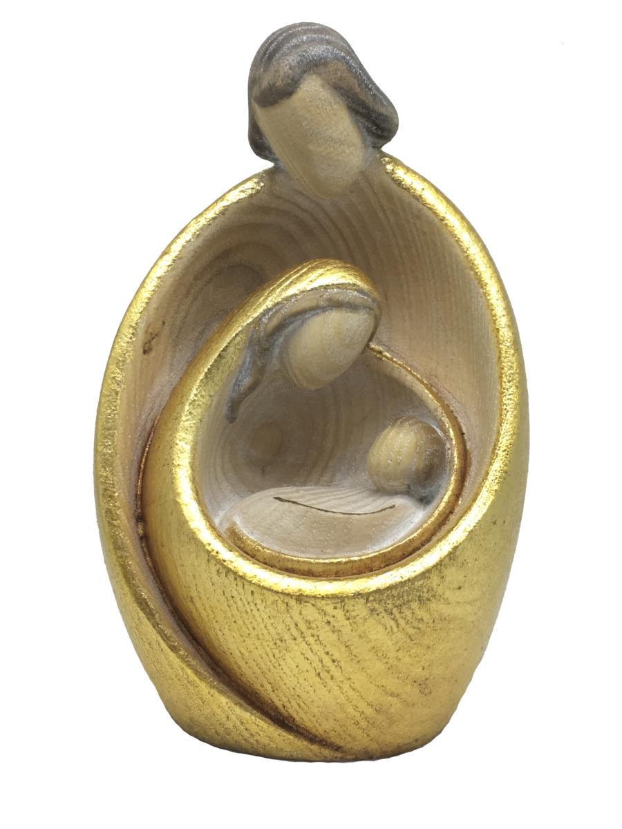 Sacra Famiglia moderna di frassino - 7.0 cm