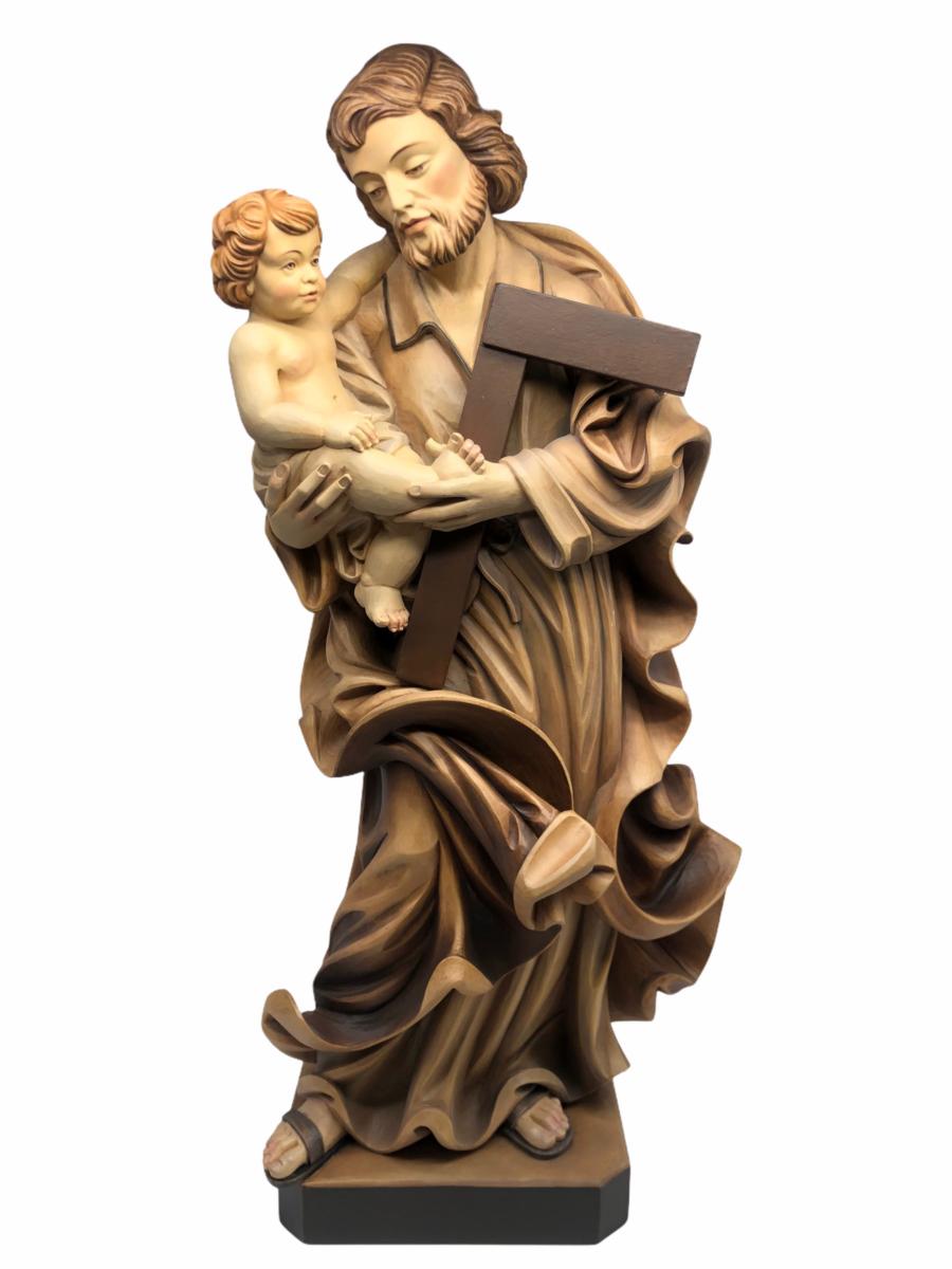 San Giuseppe col Bambino in legno - 150.0 cm