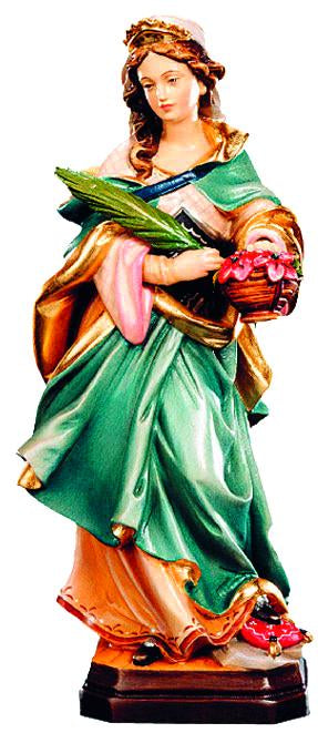 Santa Dorotea scolpita con cesta di fiori - 180.0 cm