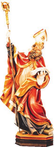 San Alberto raffigurato con libro e penna in legno - 20.0 cm