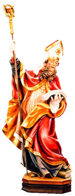 San Emanuele raffigurato con libro in legno - 36.0 cm