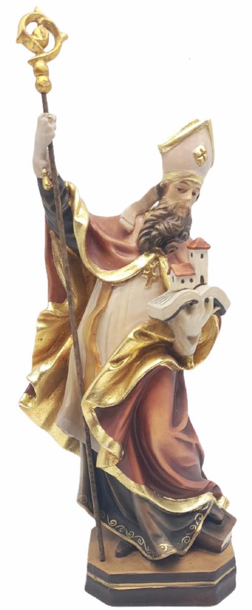 San Gebardo di Costanza con libro in legno - 40.0 cm