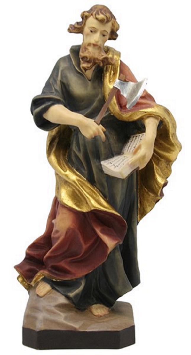 San Giuda Apostolo con libro di legno - 20.0 cm
