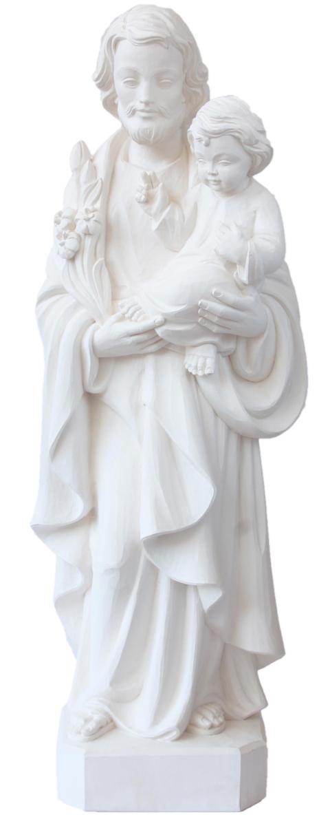 San Giuseppe con Giglio in vetroresina - 80.0 cm