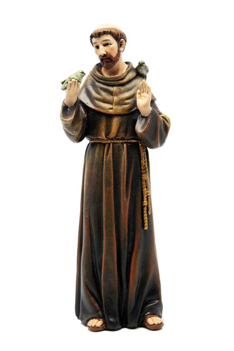 San Francesco di Assisi in pasta di legno - 15.0 cm
