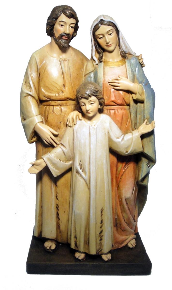 Natività gruppo Sacra Famiglia in pasta di legno - 20.0 cm